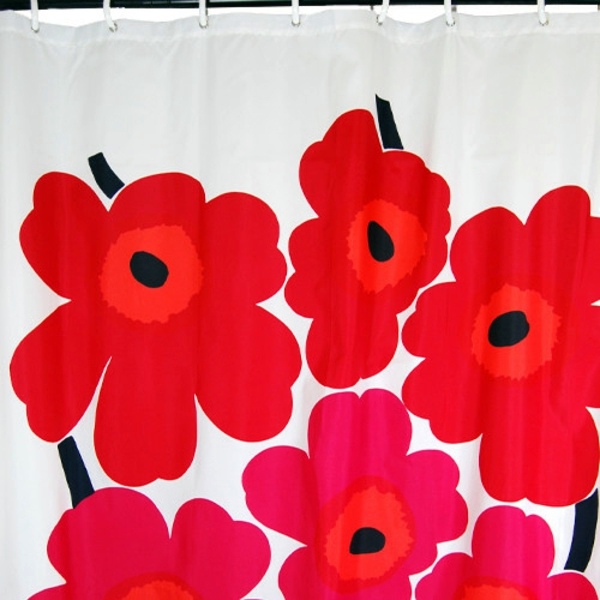 Marimekko shower curtain Fresh colors and patterns in the bathroom Avso