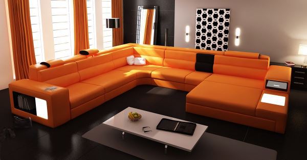 Interior design ideas and color accents in orange - remarkable furniture