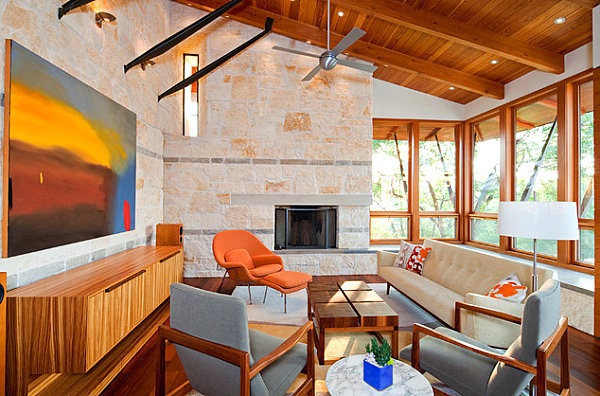 Interior design ideas and color accents in orange - remarkable furniture