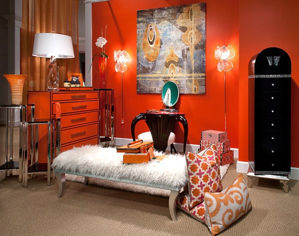 Interior design ideas and color accents in orange - remarkable furniture