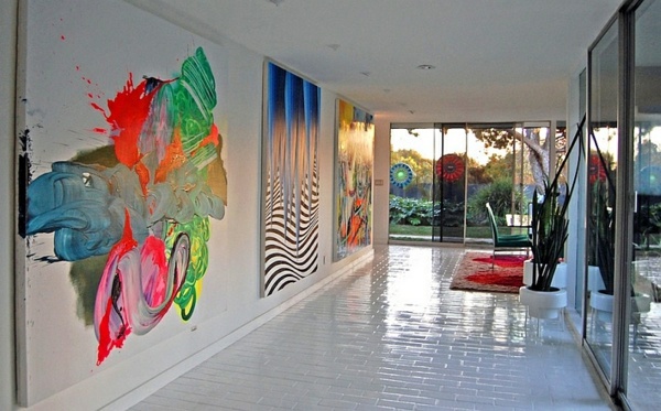 Creative wall design with abstract art