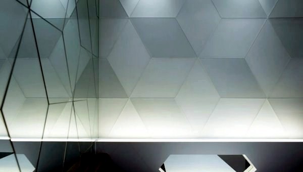 Geometric shapes embossing a Modern Restaurant Design