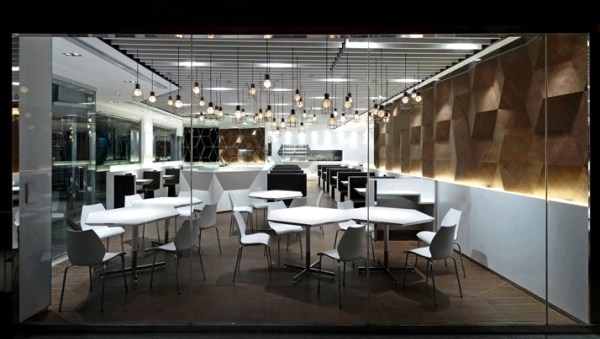 Geometric shapes embossing a Modern Restaurant Design