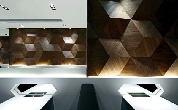 Geometric shapes embossing a Modern Restaurant Design | Interior Design