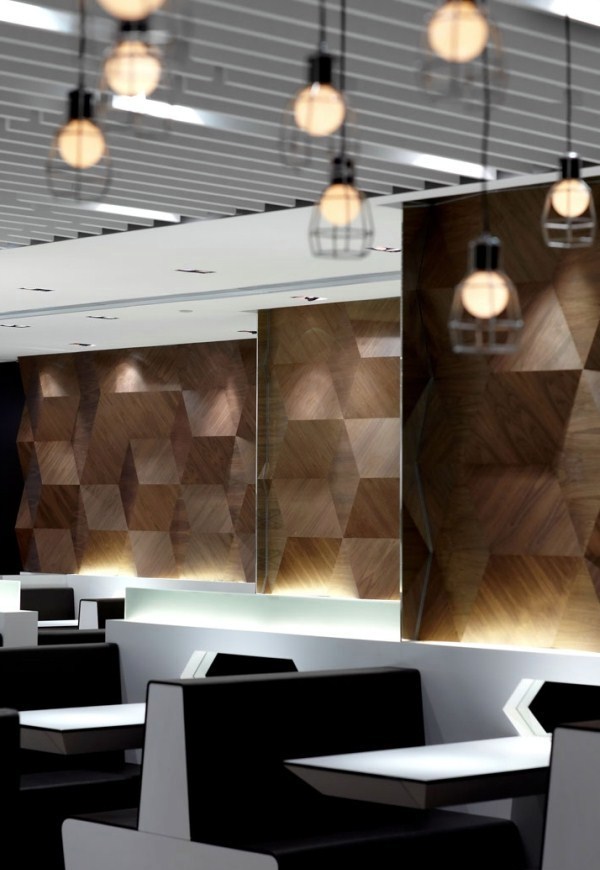 Geometric shapes embossing a Modern Restaurant Design Interior Design Ideas