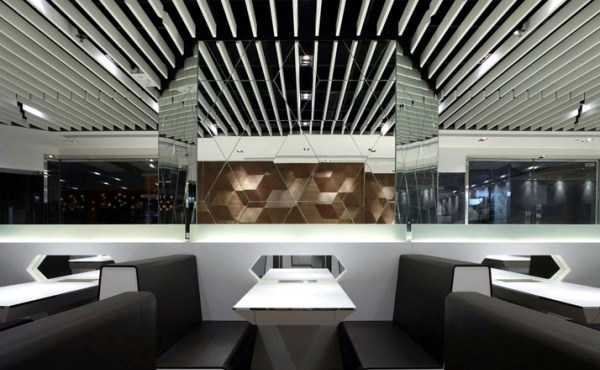 Geometric shapes embossing a Modern Restaurant Design