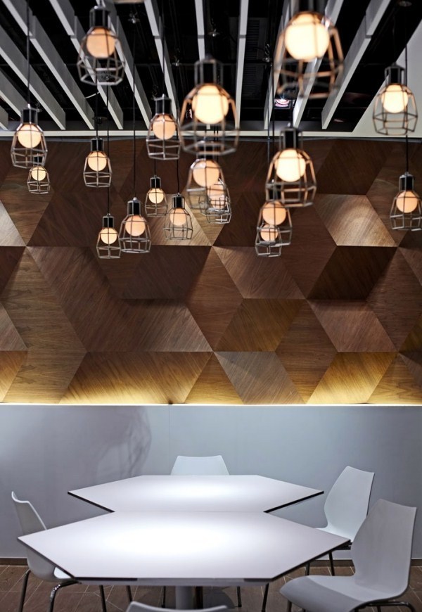 Geometric shapes embossing a Modern Restaurant Design
