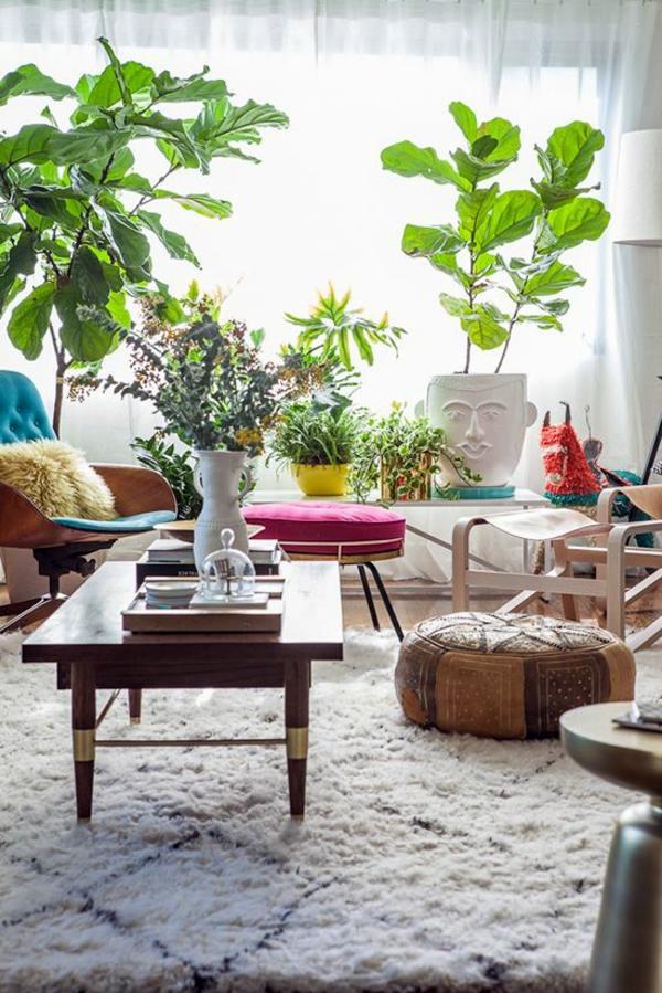 A wooden coffee table in the living room adds warmth and naturalness in A wooden coffee table in the living room adds warmth and naturalness in