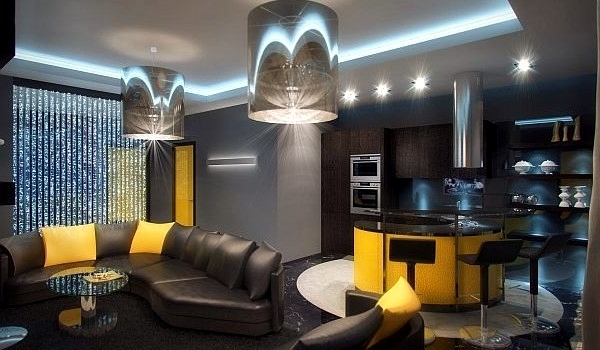 Luxury Apartment in Yellow and Black