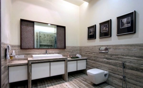 Modern house with natural stone walls and chic décor