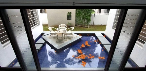Modern house with natural stone walls and chic décor