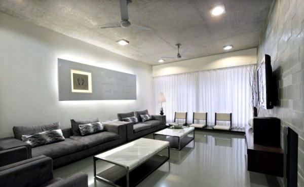 Modern house with natural stone walls and chic décor