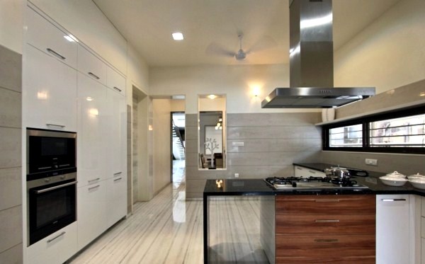 Modern house with natural stone walls and chic décor
