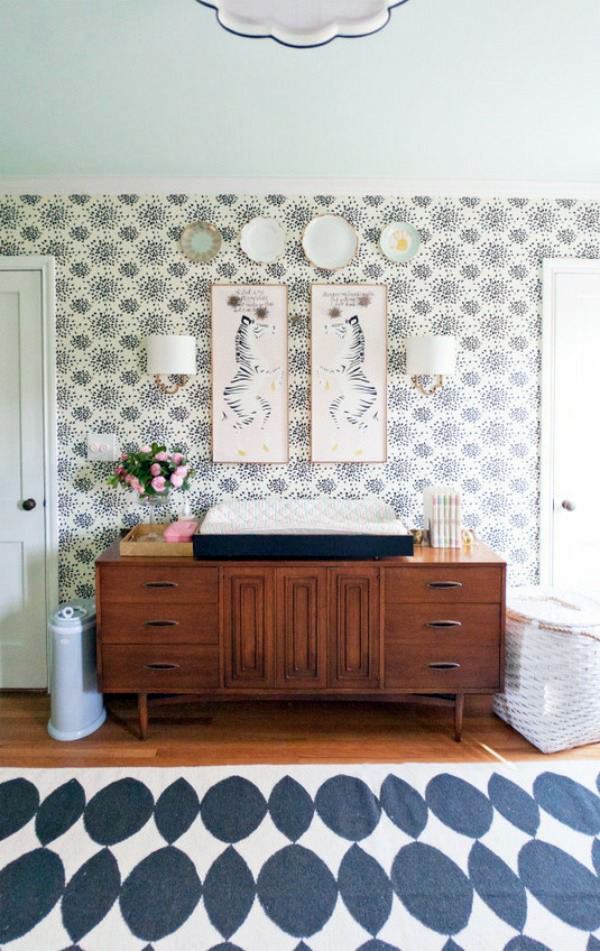 mid century baby changing table