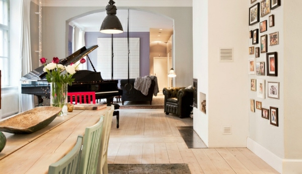Scandinavian Interior Design with colorful touches - a little Shabby Chic and