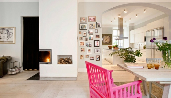 Scandinavian Interior Design with colorful touches - a little Shabby Chic and