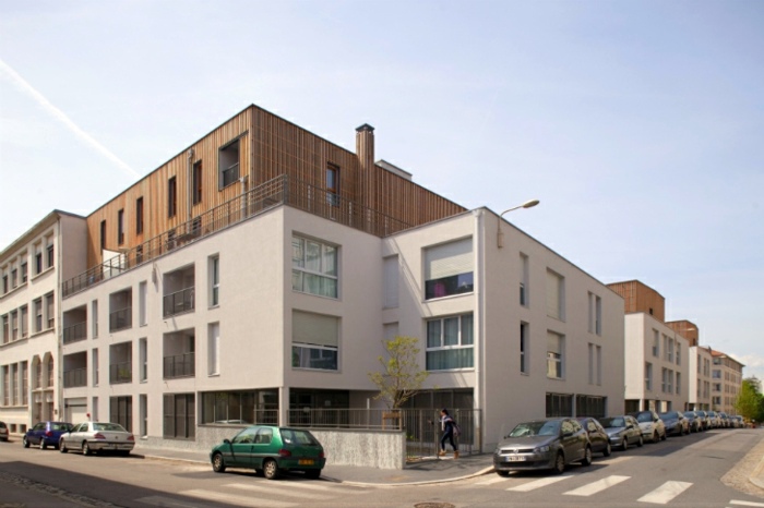Modern living and sustainable building in a district in Lyon