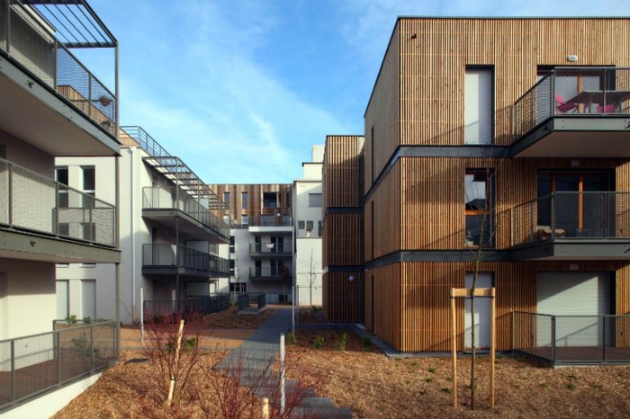 Modern living and sustainable building in a district in Lyon