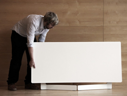 White folding table design by Ola AKKA