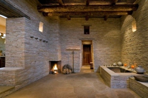 Interesting bathroom design - everything in the bathroom of rough stone Interesting bathroom design - everything in the bathroom of rough stone