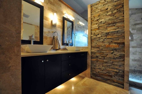 Interesting bathroom design - everything in the bathroom of rough stone Interesting bathroom design - everything in the bathroom of rough stone