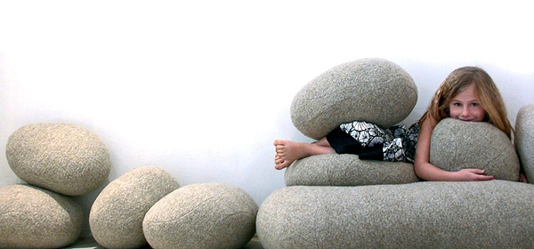 Designer cushion in the form of stones - stylish and practical