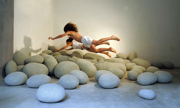 Designer cushion in the form of stones - stylish and practical