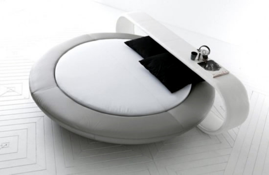 Minimalist round bed in stylish and comfortable shape