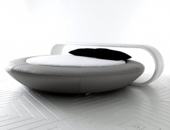 Minimalist round bed in stylish and comfortable shape