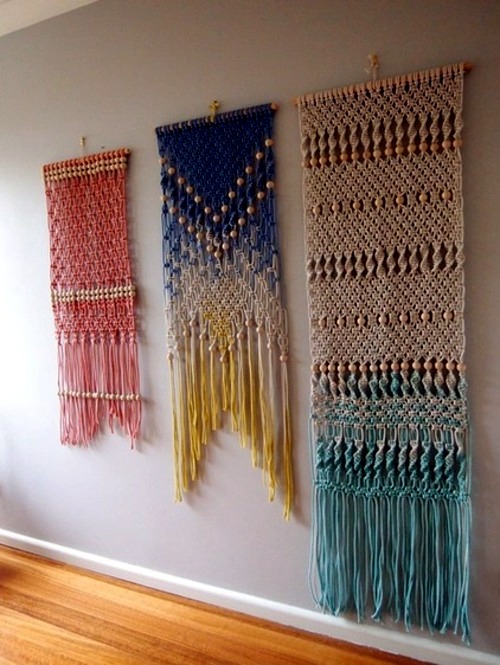 The craft in the style of the 1970's - the macrame decoration is making a comeback!