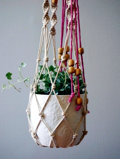 The craft in the style of the 1970's - the macrame decoration is making a comeback!