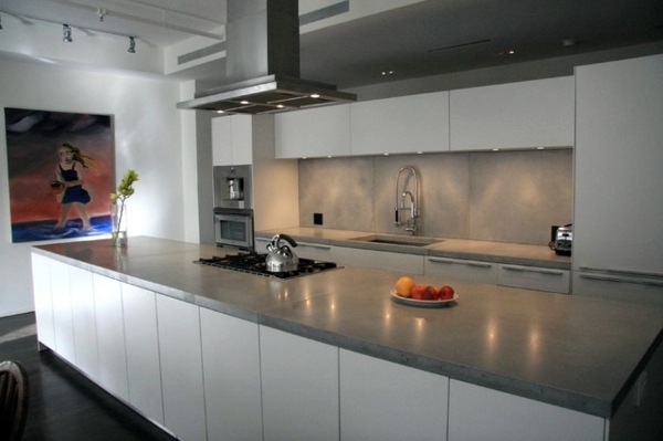 Countertop with concrete look - kitchen countertops made of concrete - advantages and disadvantages