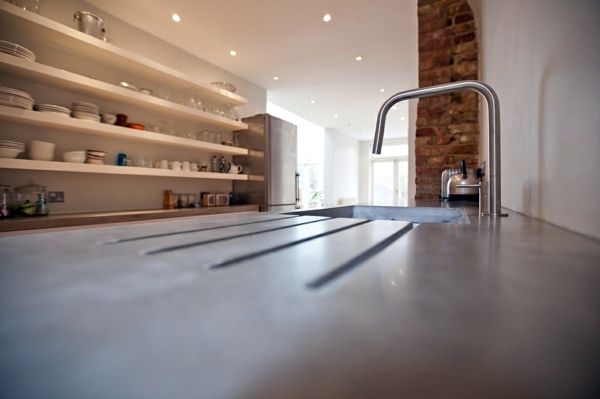 Countertop with concrete look - kitchen countertops made of concrete - advantages and disadvantages