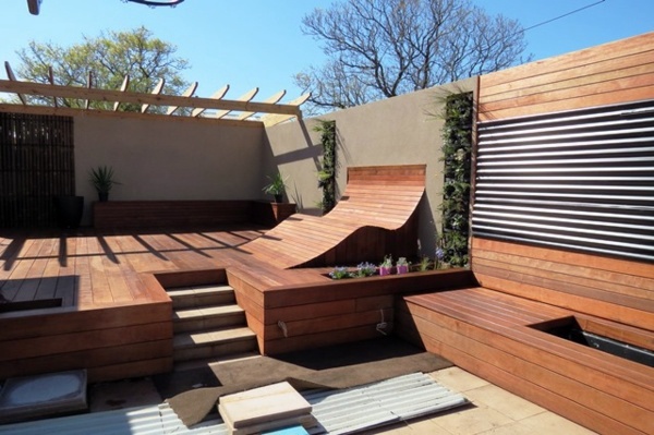 Terrace with teak wood flooring - modern solution for any outdoor area