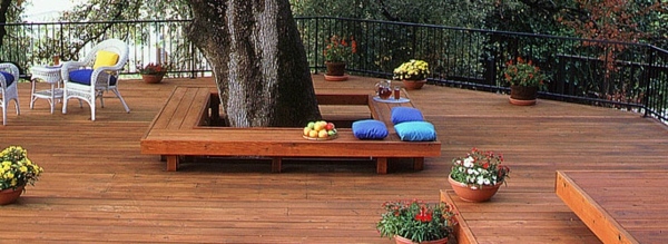 Terrace with teak wood flooring - modern solution for any outdoor area