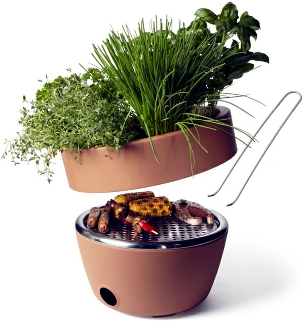 The best barbecue for your balcony – your barbecue and herb pot in one (plus video)