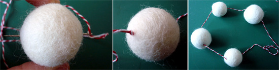 Christmas wreath felted do yourself