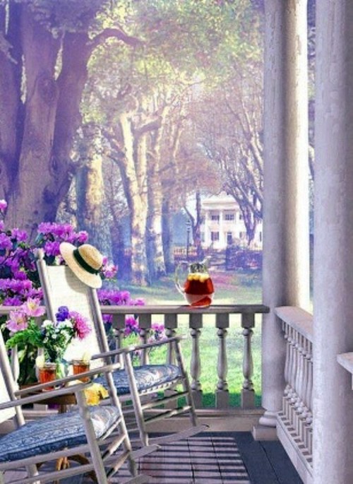 Beautiful, colorful porch ideas - cozy sitting area