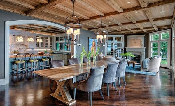 Dining room design - mix traditional style with contemporary accents