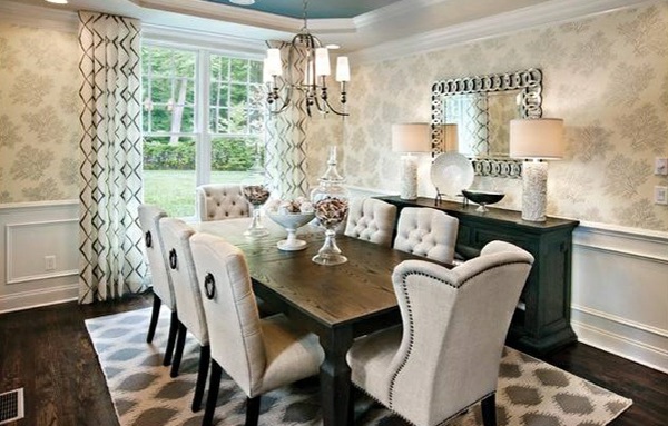Dining room design - mix traditional style with contemporary accents Dining room design - mix traditional style with contemporary accents
