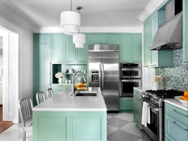 Wall color mint green gives your living room a magical flair
