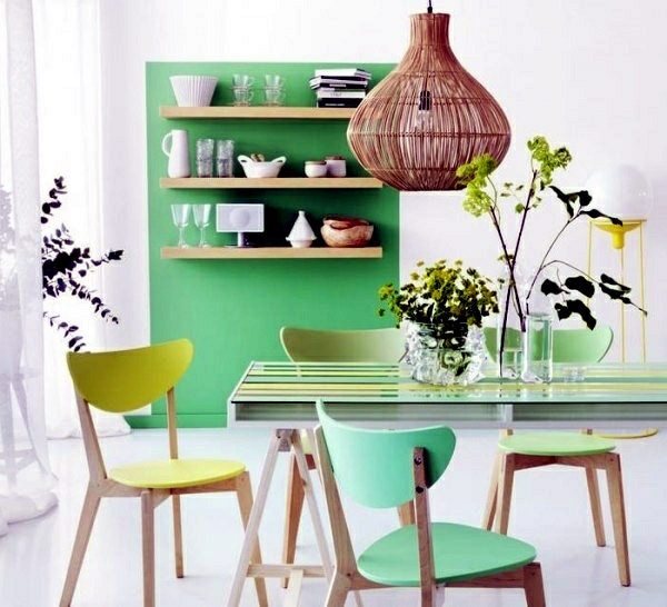 Wall color mint green gives your living room a magical flair