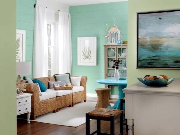 Wall Color Mint Green Gives Your Living Room A Magical Flair