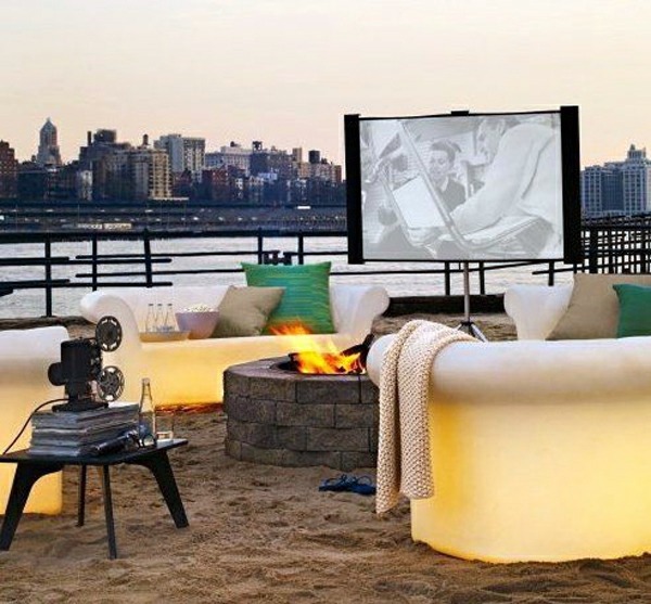 Great home theater set up - for hours watching movies outdoors