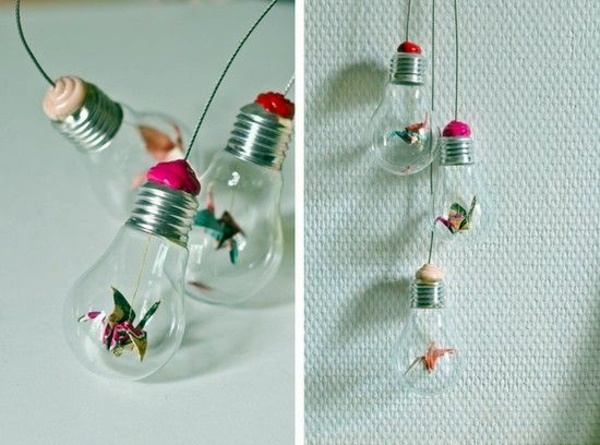 DIY decoration from bulbs – 120 craft ideas for old light bulbs | Avso