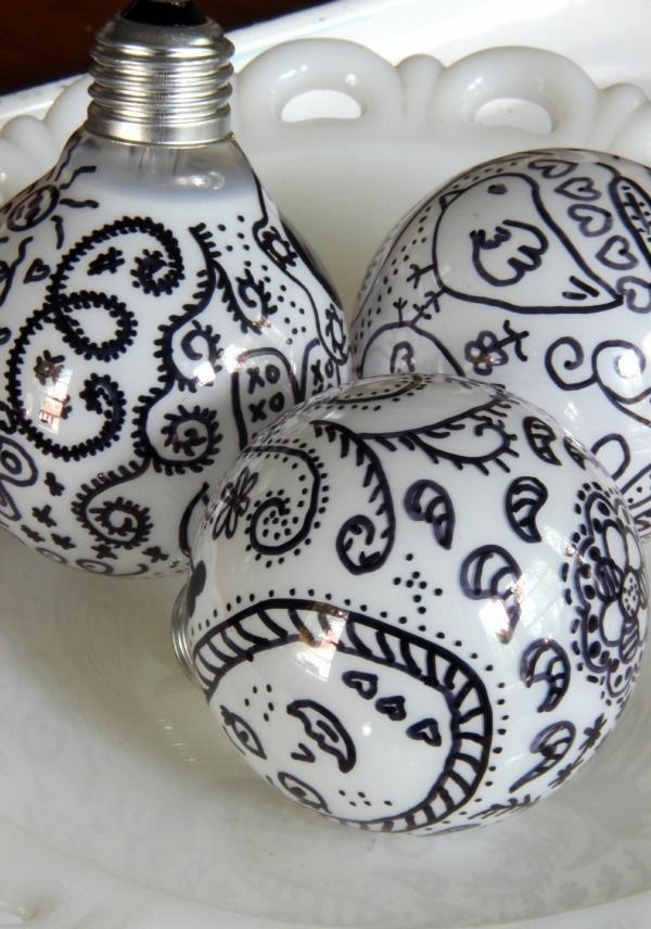 DIY decoration from bulbs – 120 craft ideas for old light bulbs | Avso