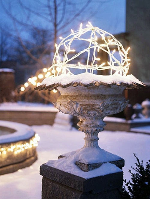 Festive garden lighting for Christmas