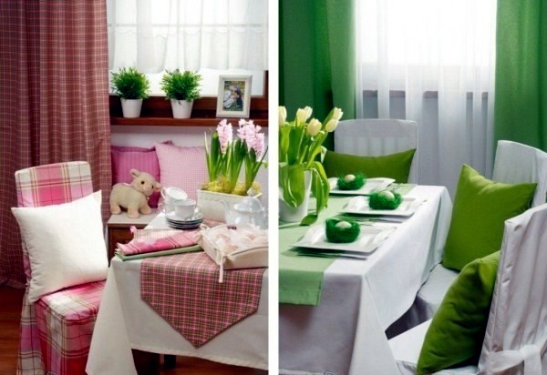 Colorful table decoration for Easter