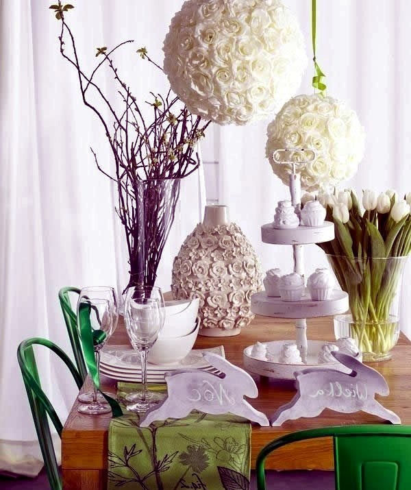 Colorful table decoration for Easter