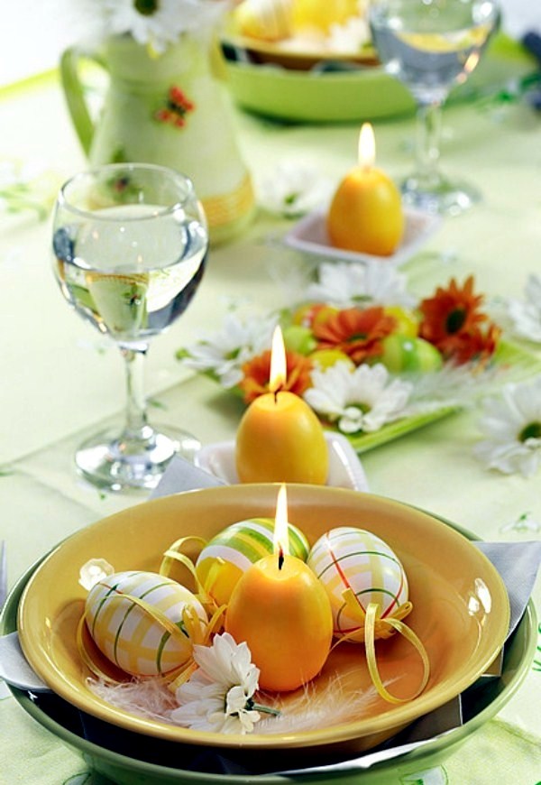 Colorful table decoration for Easter
